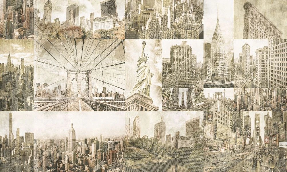 Фотообои и фрески на стену - в стиле прованс, достопримечательности, бежевые