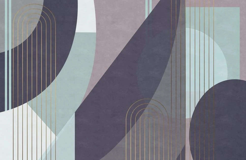 Фотообои и фрески на стену - абстракция, зелено-черная