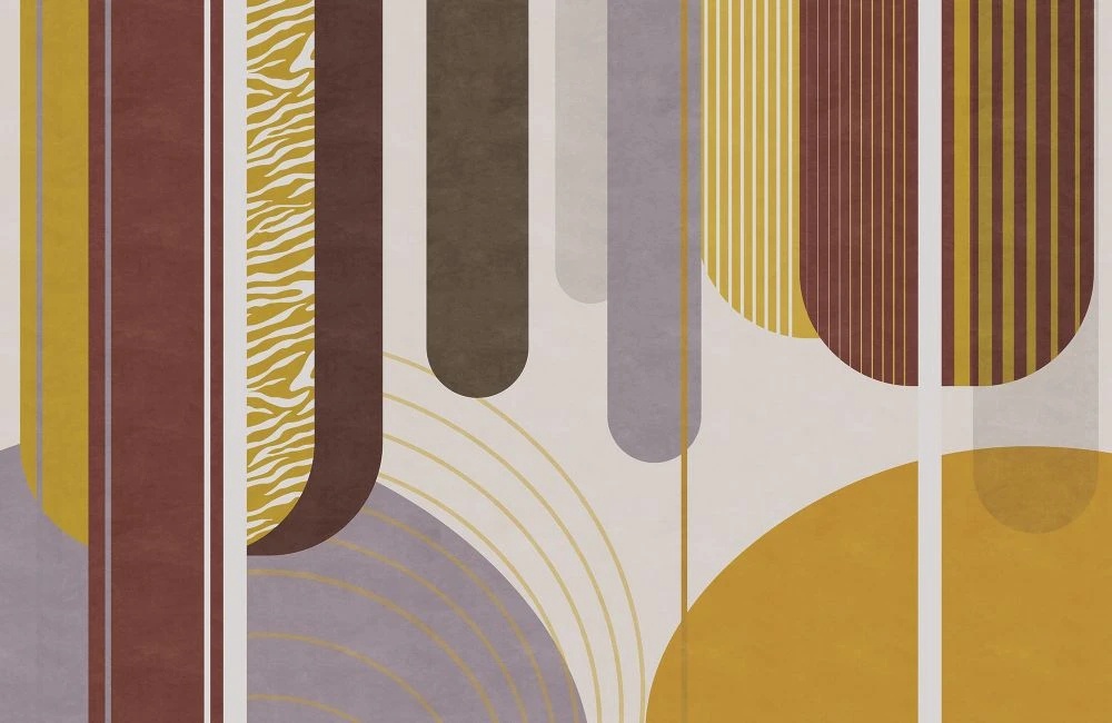 Фотообои и фрески на стену - абстракция, горчично-коричневая