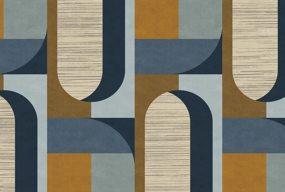 Фотообои и фрески на стену - абстракция, сине-коричневая