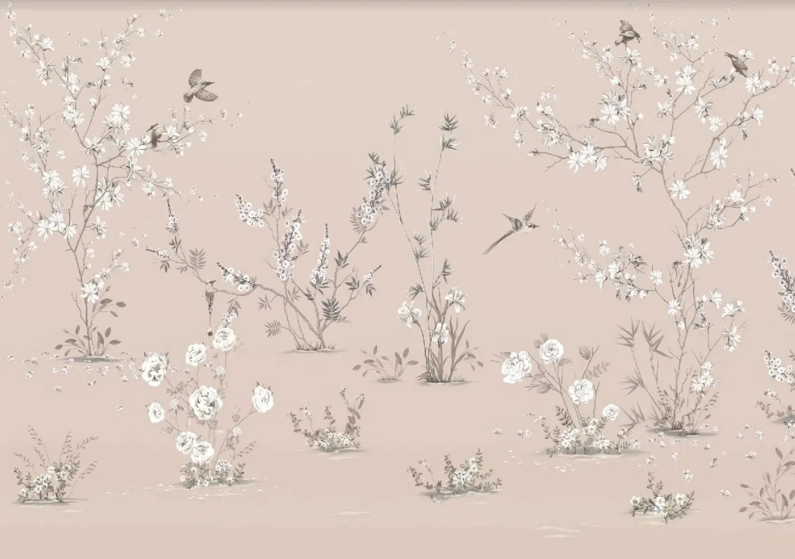 Фотообои на стену - шинуазри, обои шинуазри, обои в стиле шинуазри, обои шинуазри с птицами