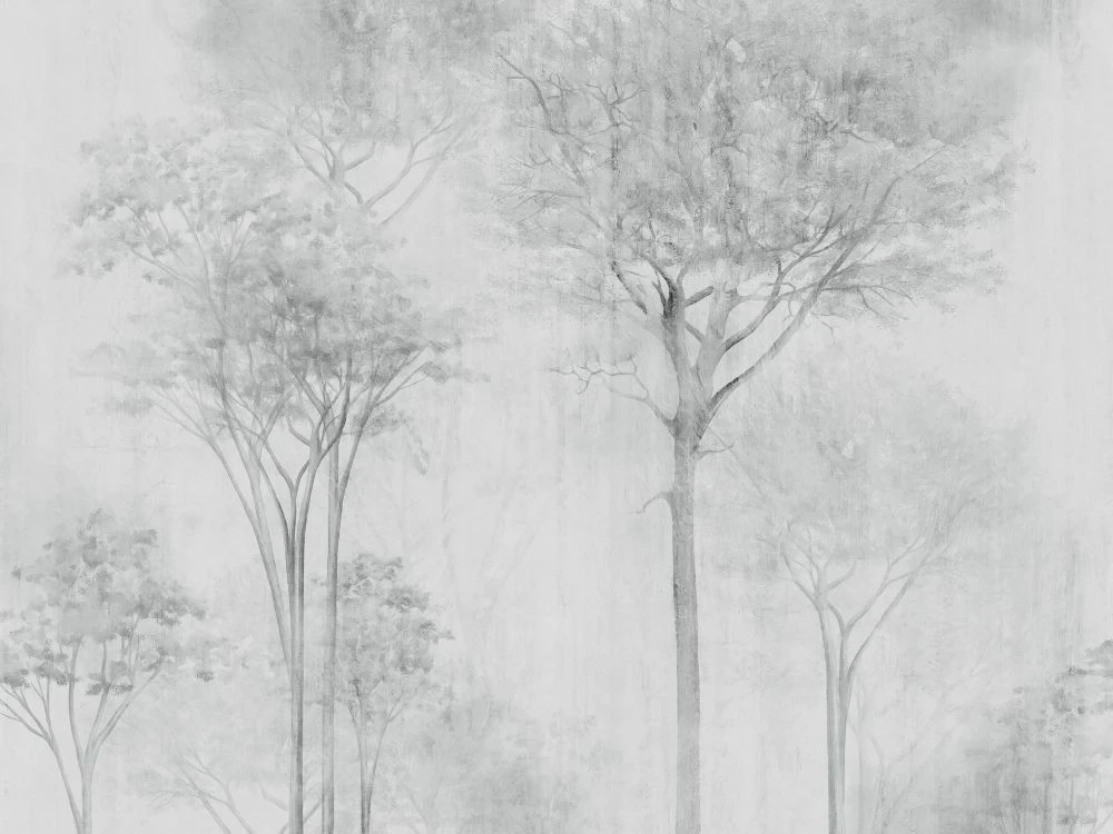 Фотообои на стену - современные, серо-бежевые, графика, зеленая