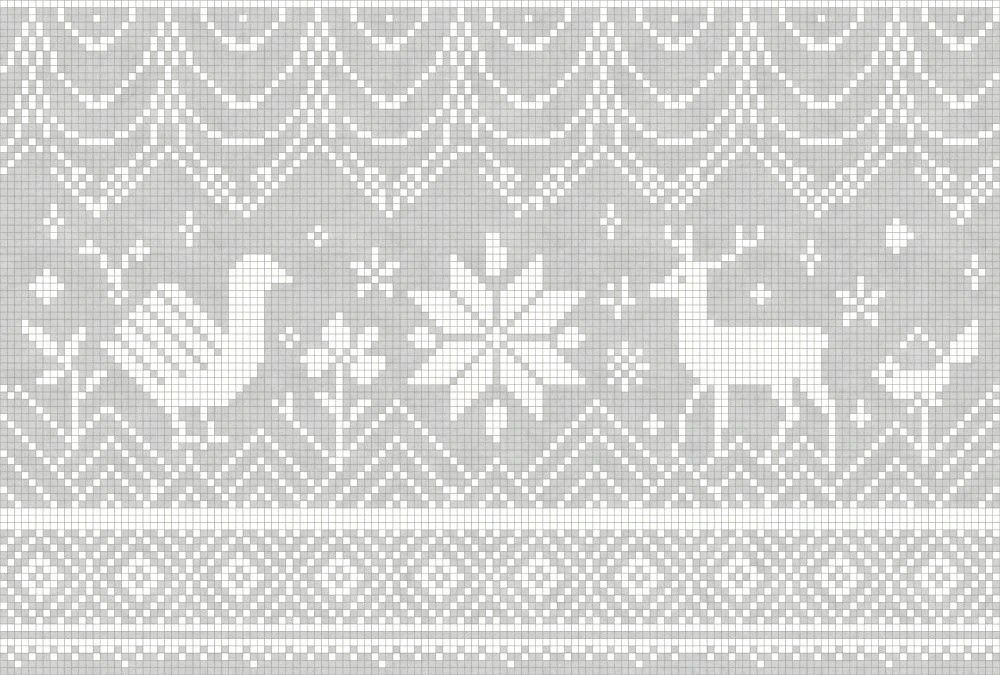 Фотообои и фрески на стену - в загородный дом, олень, курица, серая, серо-бежевая