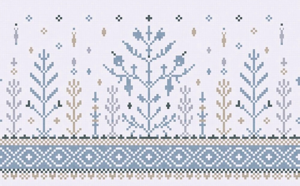 Фотообои и фрески на стену - в загородный дом, орнамент, дерево, серая