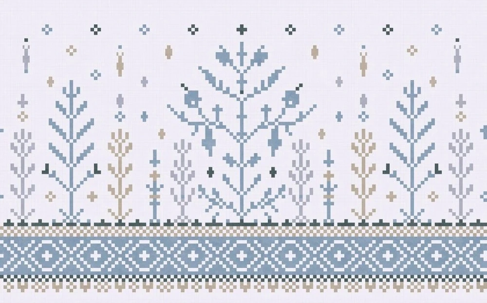 Фотообои и фрески на стену - в загородный дом, орнамент, дерево, серая