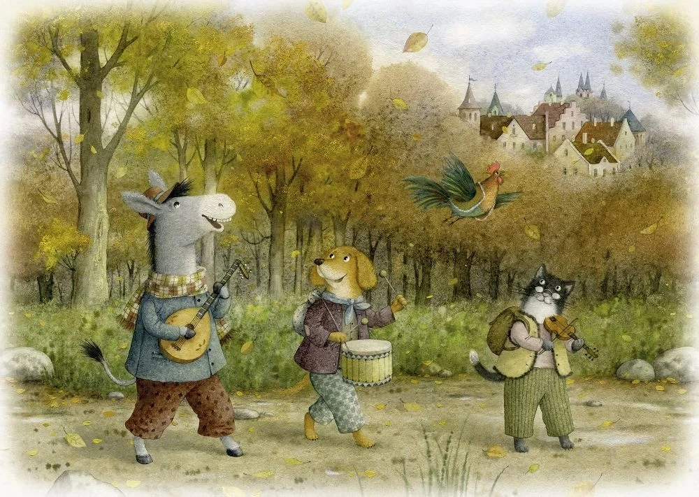 Фотообои и фрески на стену - в детскую комнату, бременские музыканты