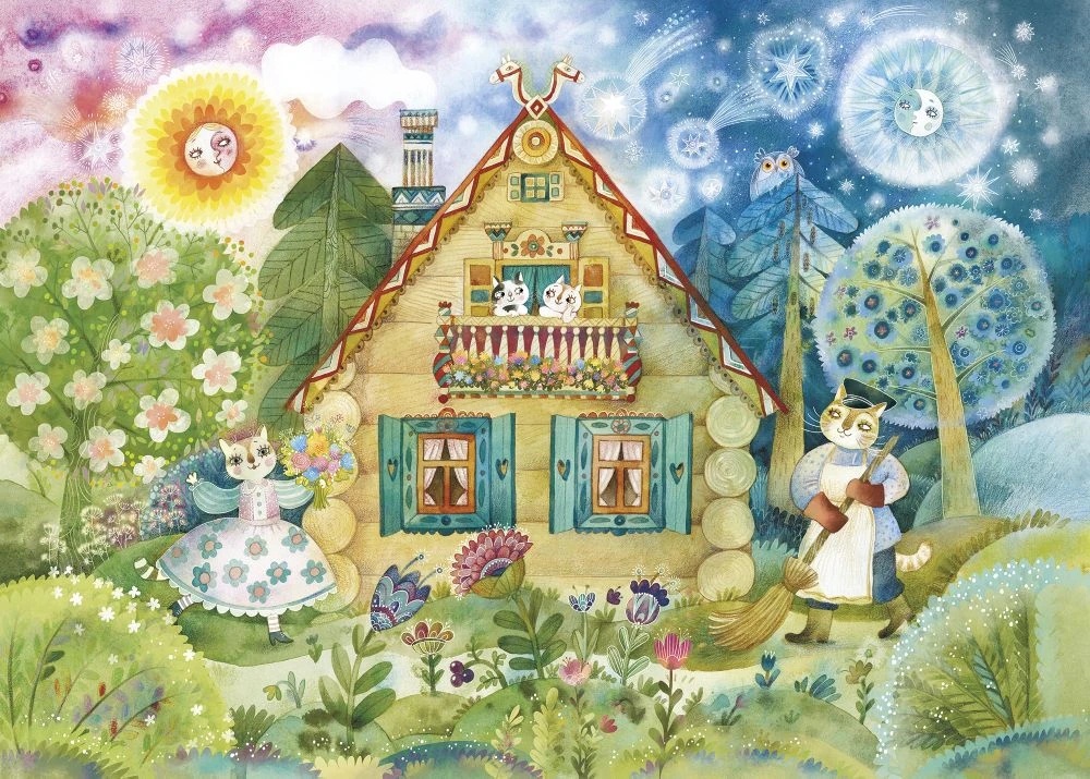 Фотообои и фрески на стену - в детскую комнату, теремок, зеленая