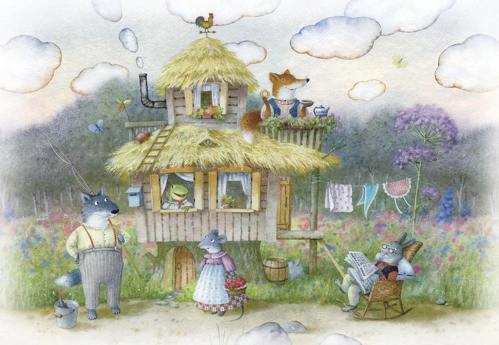 Фотообои и фрески на стену - в детскую комнату, теремок