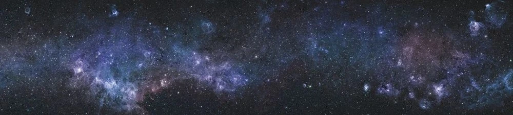 Фотообои и фрески на стену - в детскую комнату, космос, сине-черная, узкая, темная