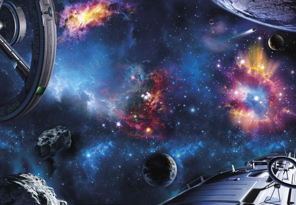 Фотообои на стену - в детскую комнату, космос, ярко синий