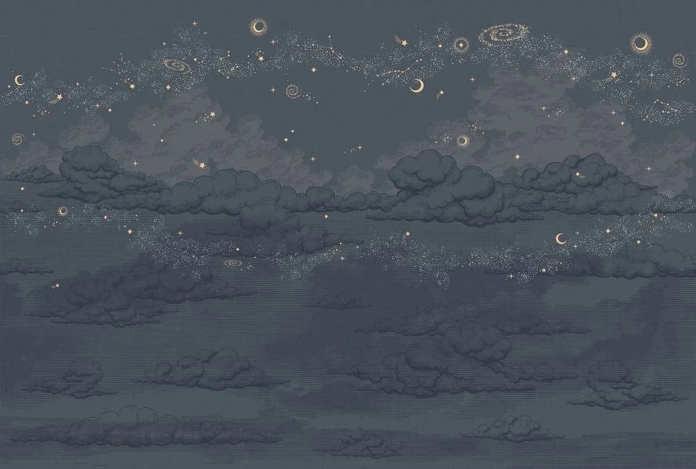 Фотообои на стену - в детскую комнату, космос, звездное небо, луна, звезды