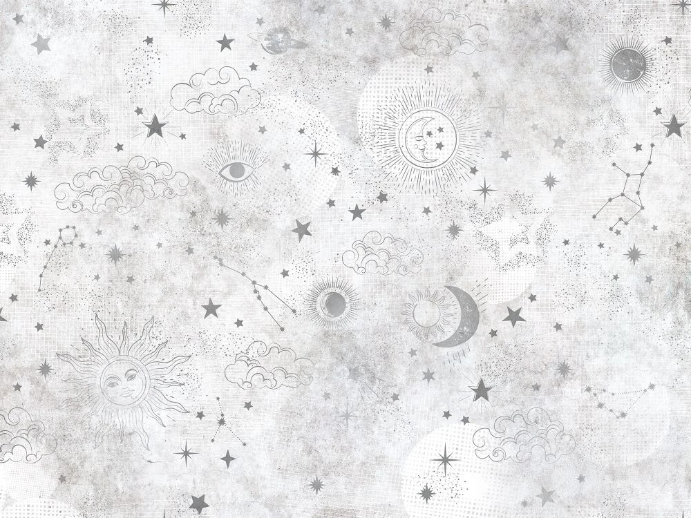 Фотообои на стену - в детскую комнату, бежевые, космос, звезды