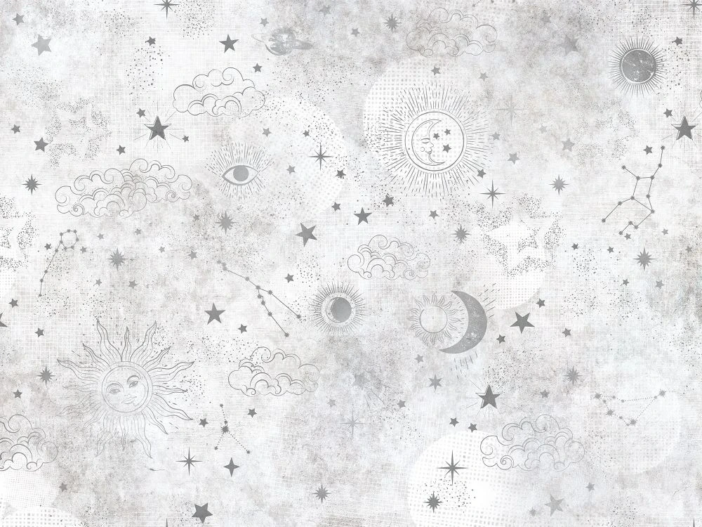 Фотообои на стену - в детскую комнату, бежевые, космос, звезды