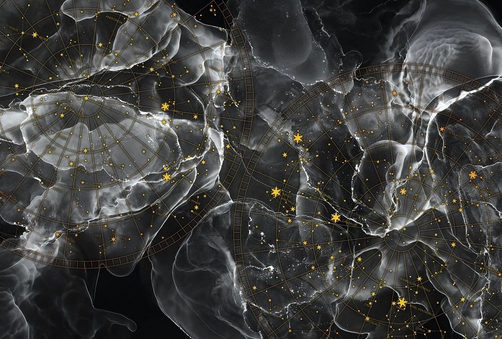 Фотообои на стену - в детскую комнату, космос, черные, звезды