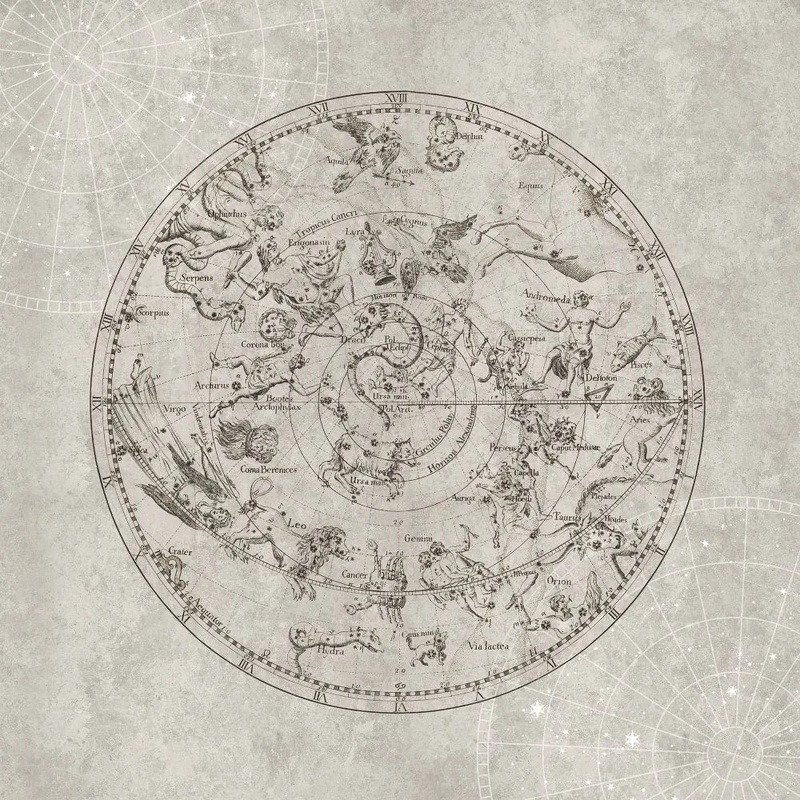 Фотообои на стену - в детскую комнату, земля, бежевые, созвездия