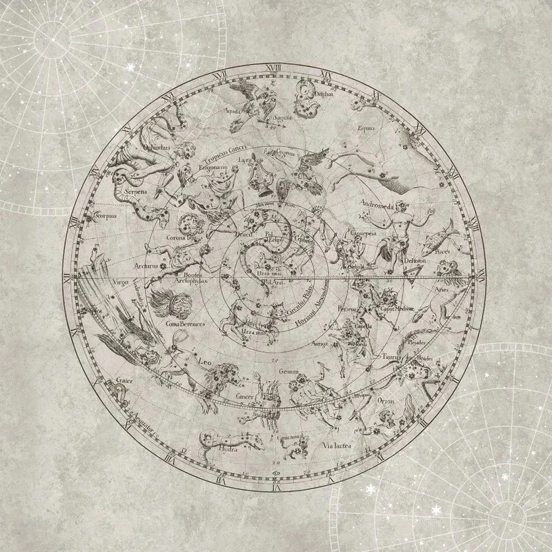 Фотообои на стену - в детскую комнату, земля, бежевые, созвездия