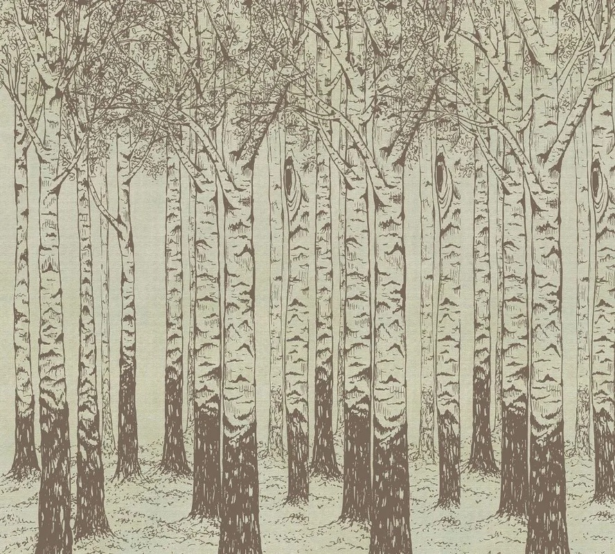 Фотообои и фрески на стену - пейзаж, бежевые, стволы