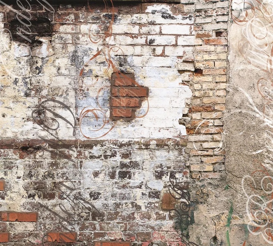 Фотообои и фрески на стену - лофт, кирпичная, стена, красно-белая, узор