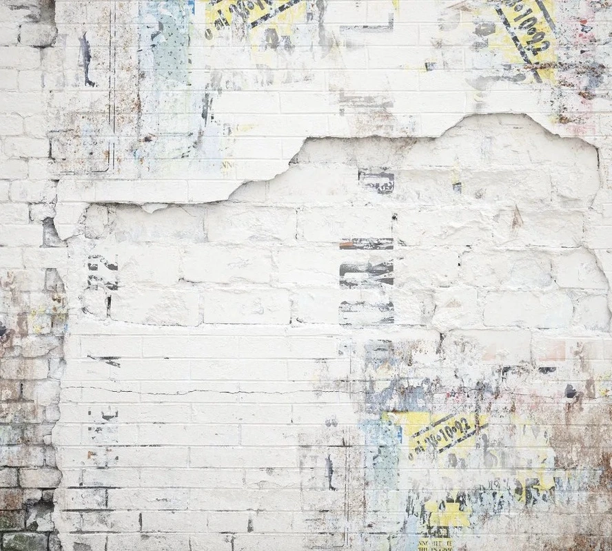 Фотообои и фрески на стену - лофт, кирпичная стена, бело-серая