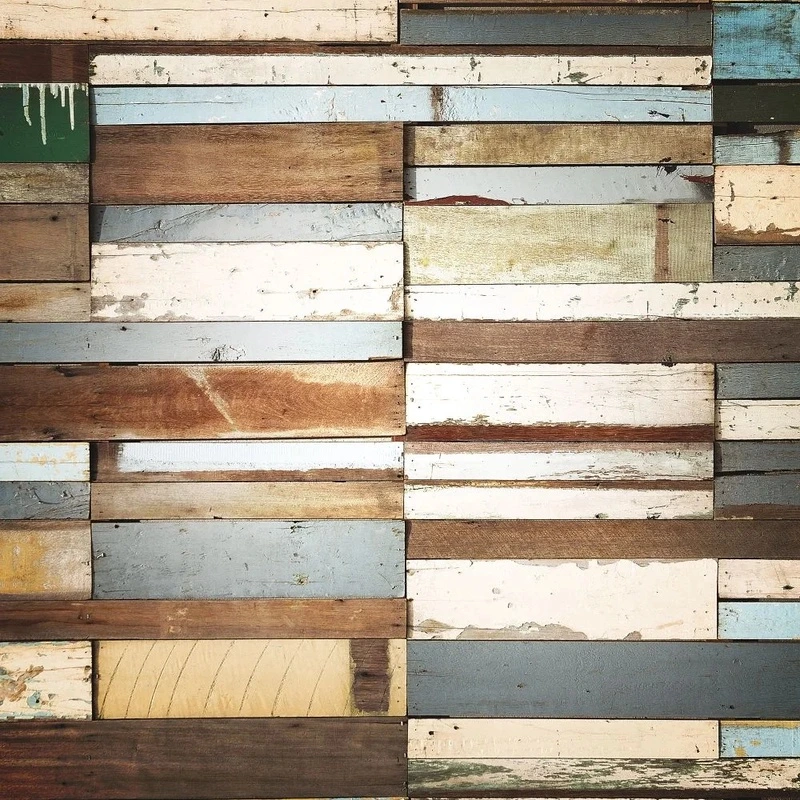 Фотообои на стену - лофт, доски, бежево-голубая, белые