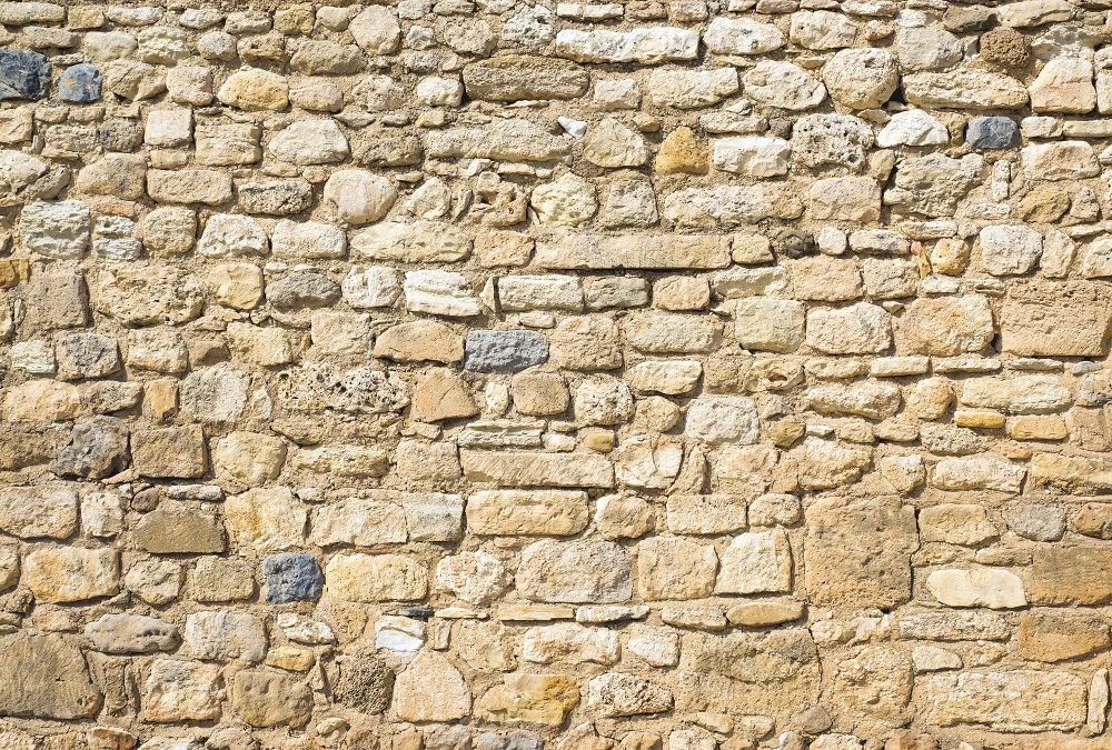 Фотообои и фрески на стену - лофт, каменная стена, бежевые