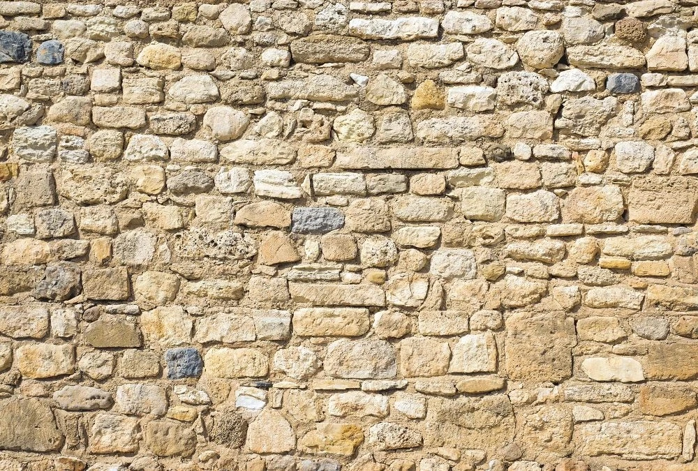 Фотообои и фрески на стену - лофт, каменная стена, бежевые