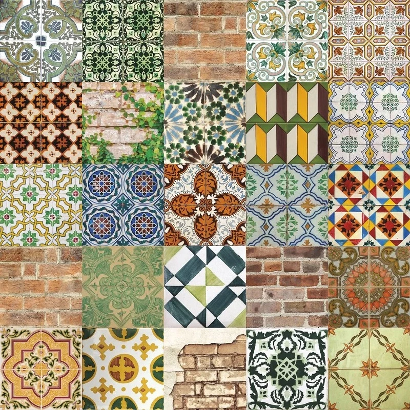 Фотообои и фрески на стену - лофт, изразцы, узоры, цветные