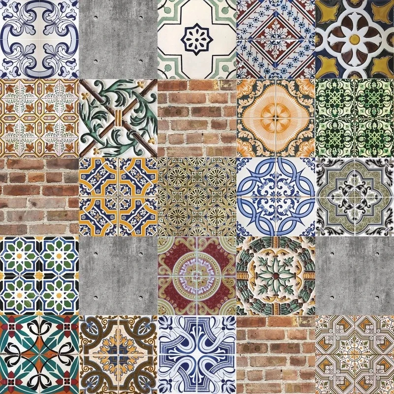 Фотообои и фрески на стену - лофт, изразцы, узоры, пестрые