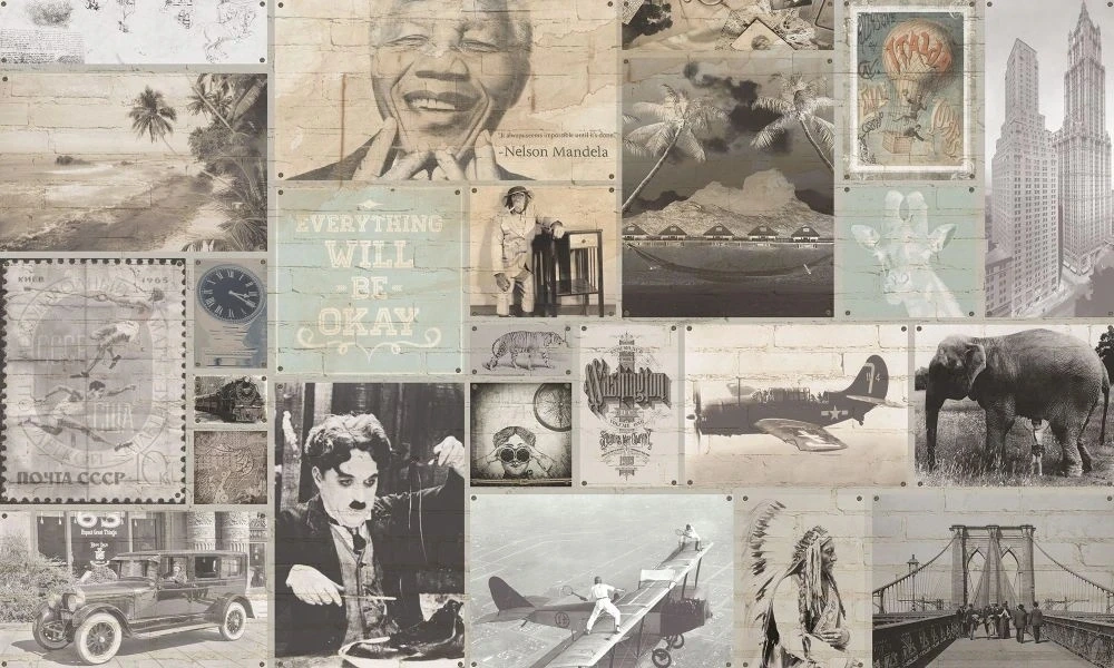 Фотообои на стену - лофт, старые фотографии