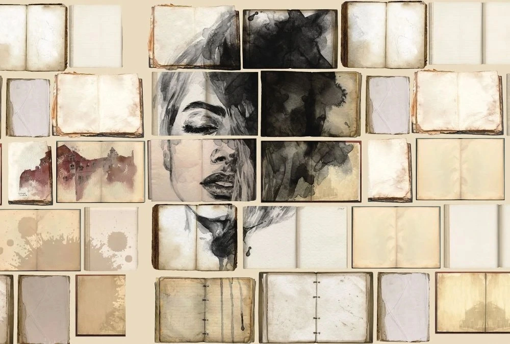 Фотообои на стену - лофт, девушка, акварель