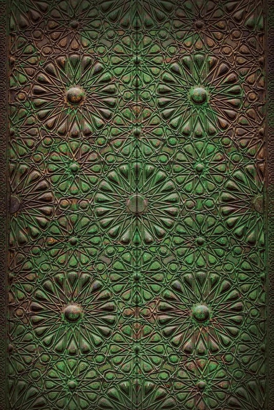 Фотообои и фрески на стену - лофт, узор, коричнево-зеленая