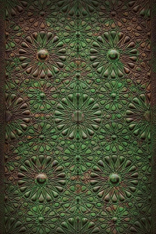 Фотообои на стену - лофт, узор, коричнево-зеленая