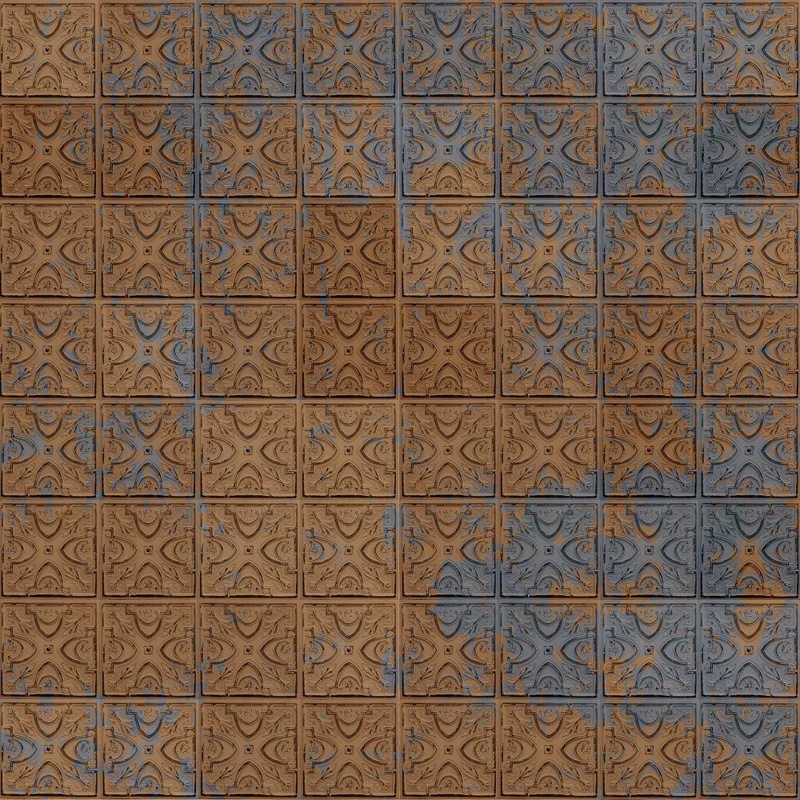 Фотообои и фрески на стену - лофт, узор, коричневая, синий