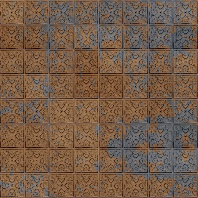 Фотообои и фрески на стену - лофт, узор, коричневая, синий