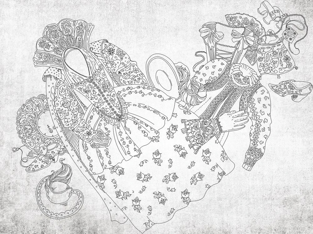 Фотообои и фрески на стену - лофт, бежевые, графика, костюмы, рисунок