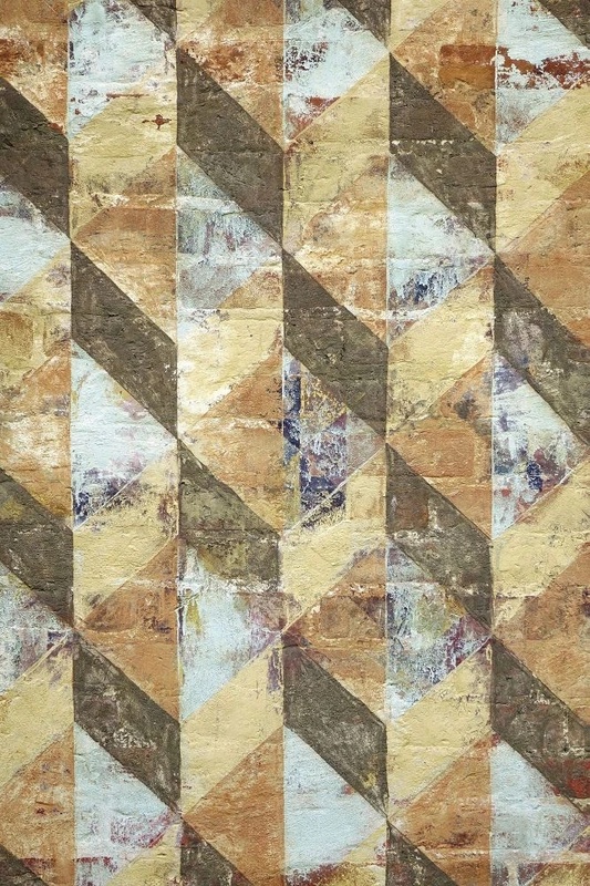 Фотообои и фрески на стену - лофт, рыже-коричневая, ромбы