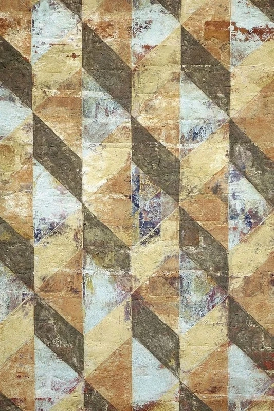 Фотообои и фрески на стену - лофт, рыже-коричневая, ромбы