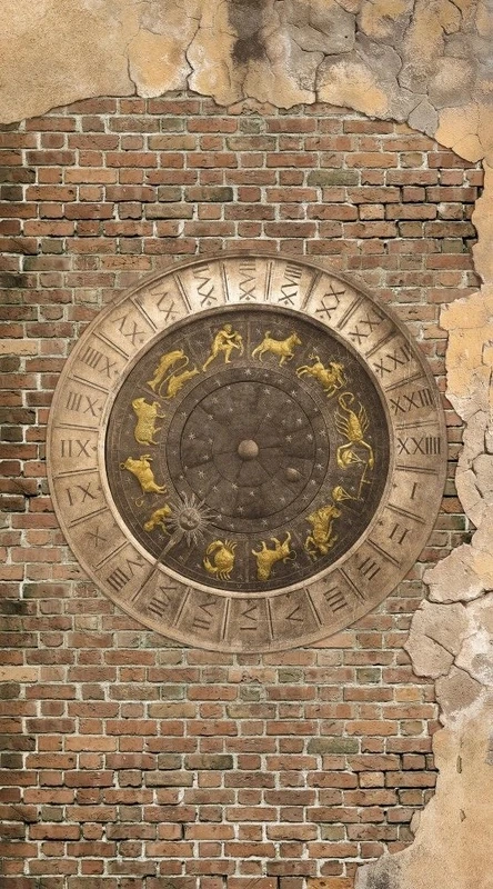 Фотообои и фрески на стену - лофт, кирпичная стена, красный кирпич, знаки зодиака