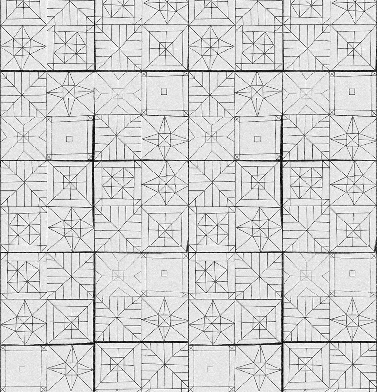 Фотообои на стену - лофт, серая, графика, узоры, черные
