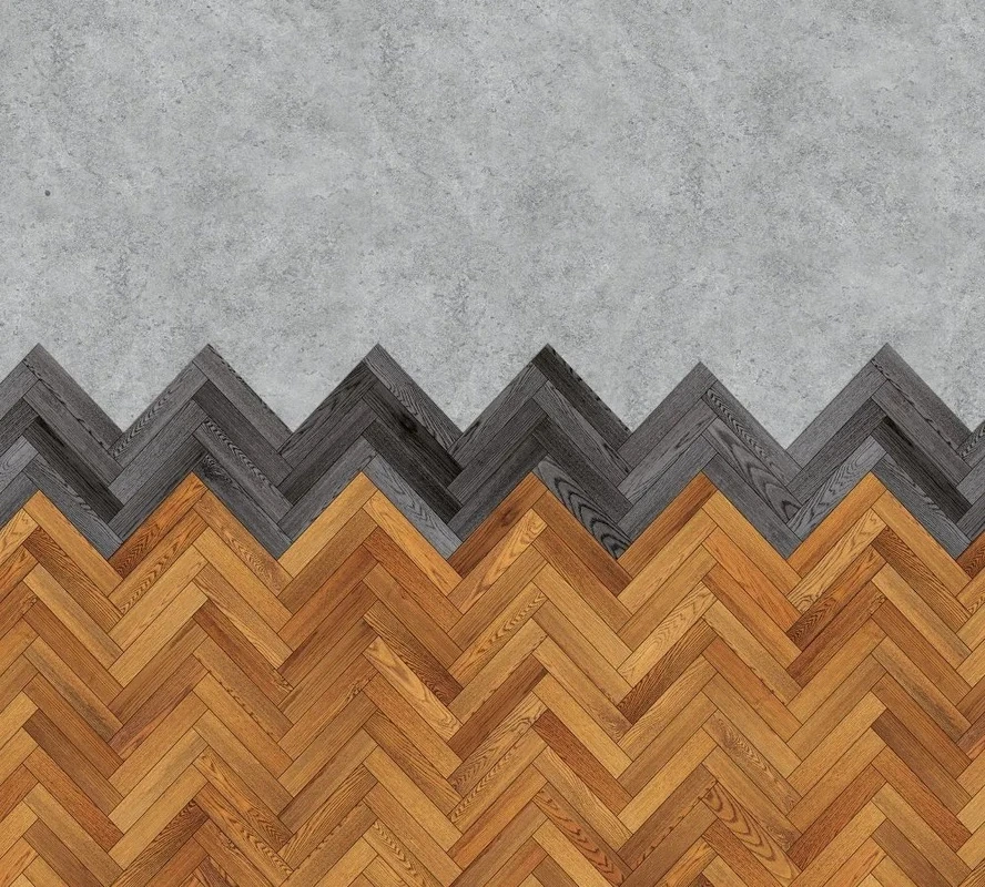 Фотообои на стену - лофт, под паркет, рыже-серая