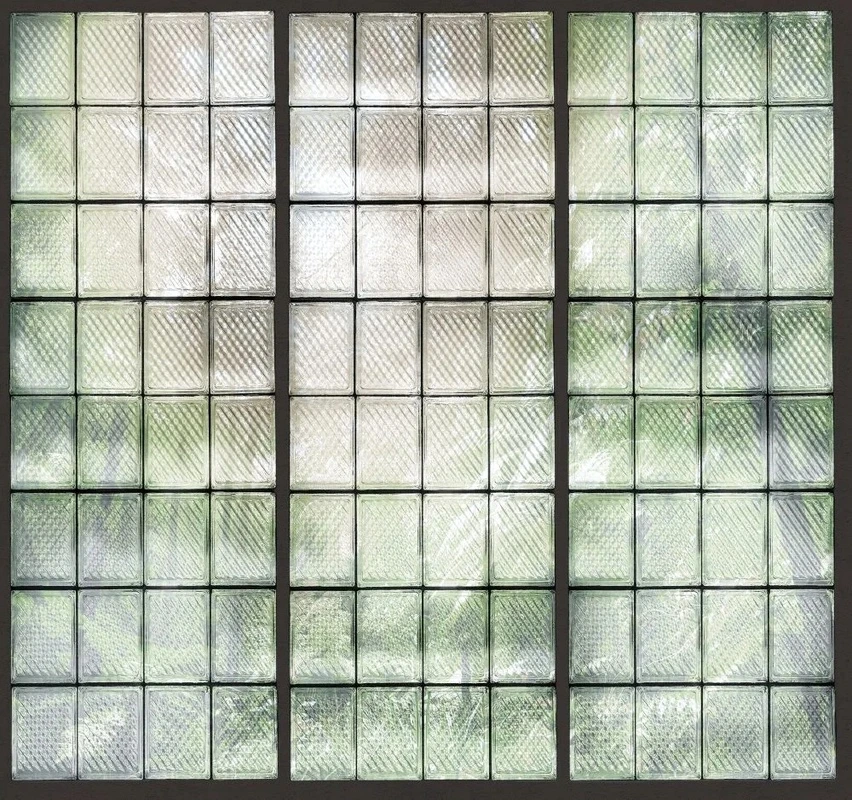 Фотообои на стену - лофт, стеклоблоки, зеленая