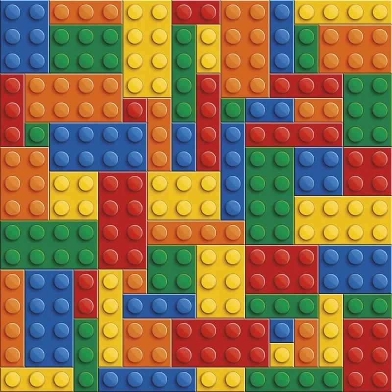 Фотообои и фрески на стену - в детскую комнату, мозаика, сине-красная, желто-зеленая