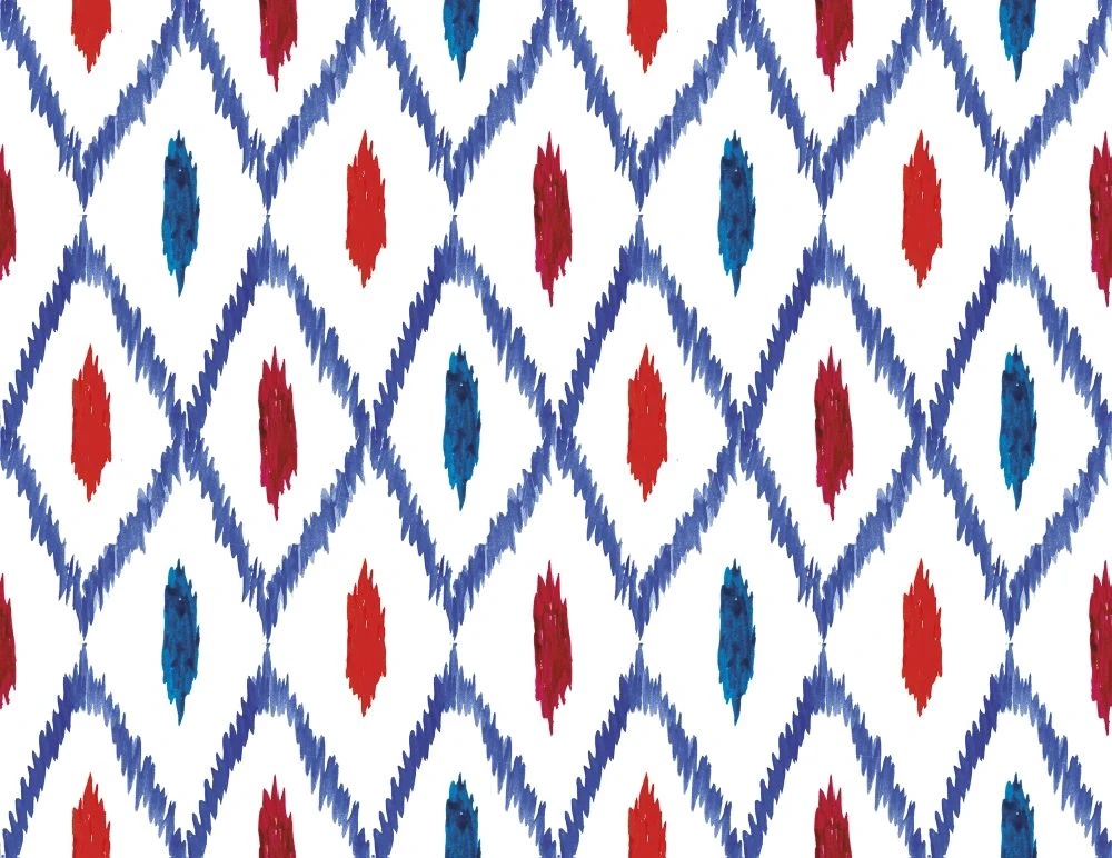 Фотообои и фрески на стену - в детскую комнату, узор, красно-синий