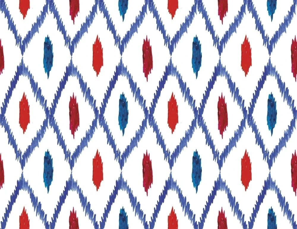 Фотообои и фрески на стену - в детскую комнату, узор, красно-синий