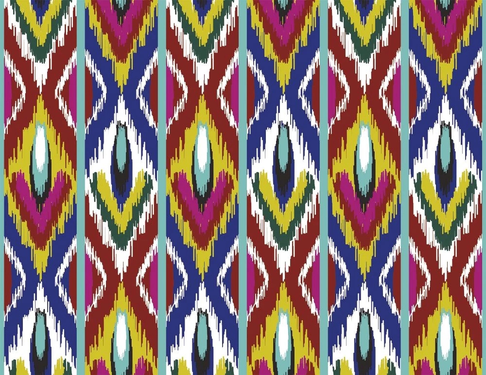 Фотообои на стену - в детскую комнату, узор, красно-бирюзовый, фиолетовый