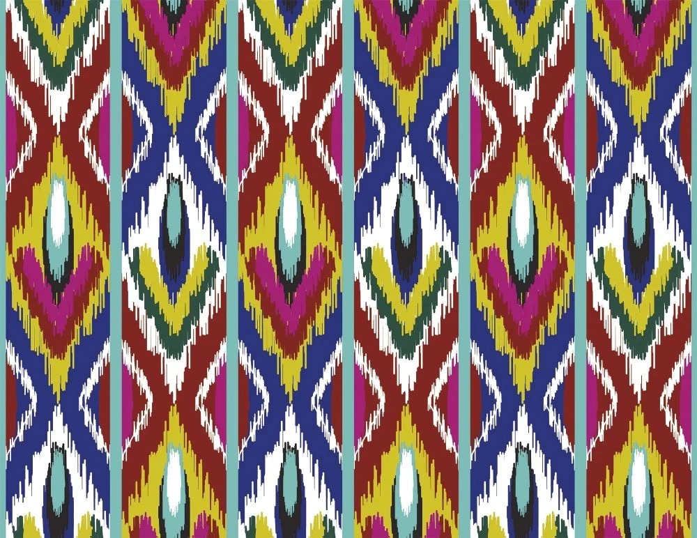 Фотообои и фрески на стену - в детскую комнату, узор, красно-бирюзовый, фиолетовый