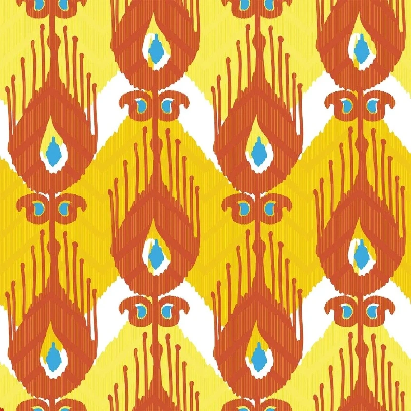 Фотообои и фрески на стену - в детскую комнату, перья, оранжевая, оранжево-желтая