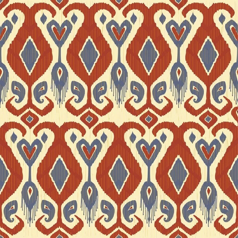 Фотообои на стену - в детскую комнату, орнамент, красная