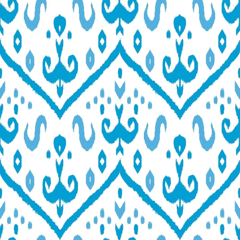 Фотообои на стену - в загородный дом, узоры, голубая