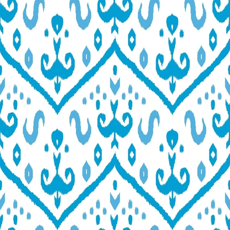 Фотообои на стену - в загородный дом, узоры, голубая